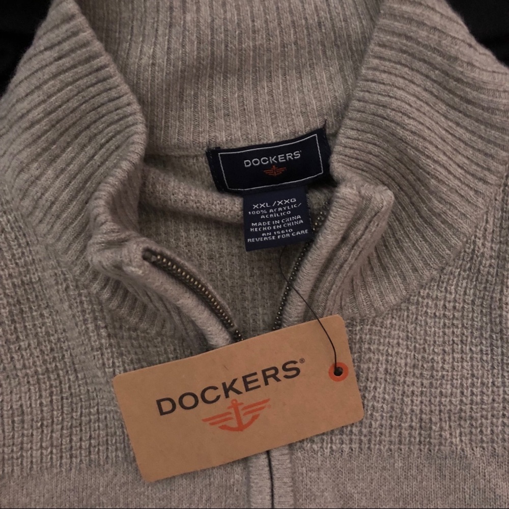 Dockers Tan Half Zip Sweater XXL NWT - Picture 2 of 3